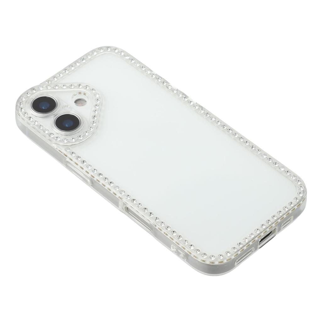For iPhone 17 Air TPU Case Rhinestone Decor Clear Phone Back Cover,Precise Cutout