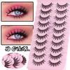 10 Packs Of Thick Curled False Eyelashes Simulation Natural Daily Makeup Eyelashes