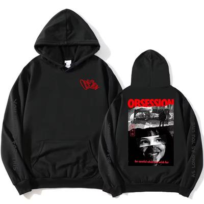 2026 Obsession Makes Me Nervous Hoodie Long Sleeve Casual Unisex Streetwear Pocket Hooded Sweatshirt Perfect for Commute & Loungewear