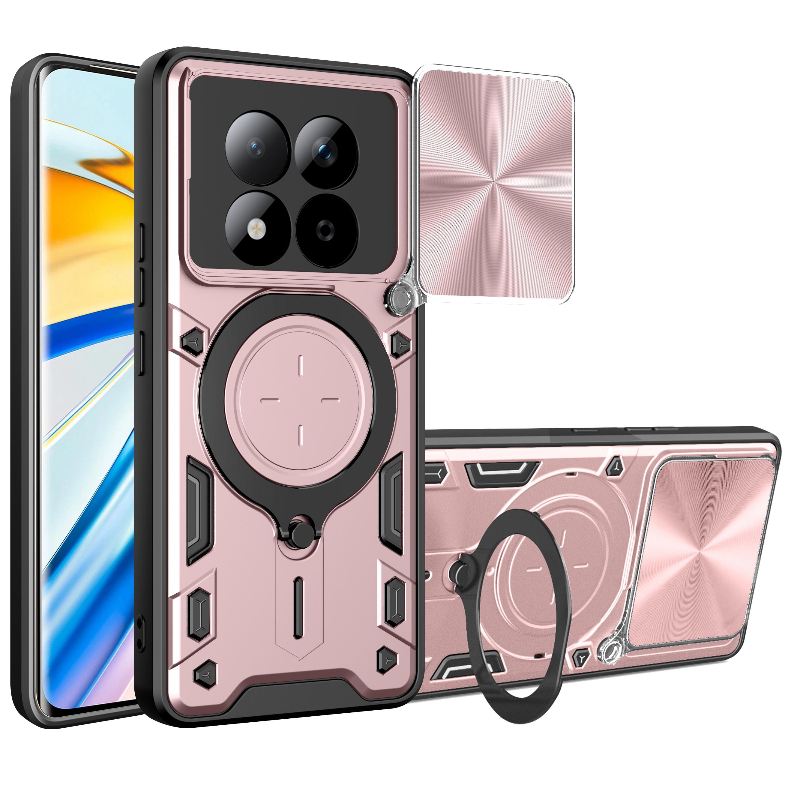 

Для Xiaomi Redmi Note 15 Pro 5G (Глобальний) Чохол TPU + PC для телефону з підставкою, віконце для ковзкої камери