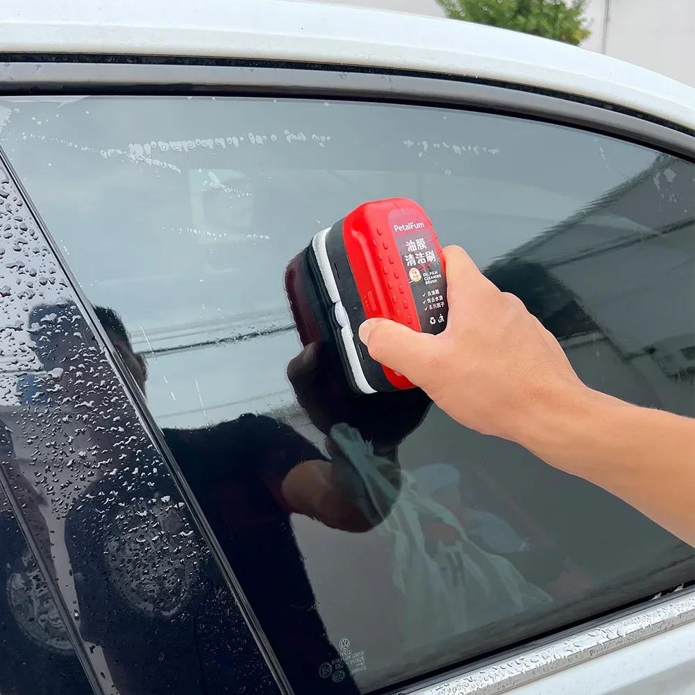 Car Glass Oil Film Remover Powerful Windshield Cleaner Car Glass Sponge Cleaning Brush Water Spots Stain Removal Auto Detailing