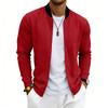 Men's Spring-autumn Lightweight Retro Simple Flight Stand-up Collar Jacket Baseball Shirt Jacket Cardigan