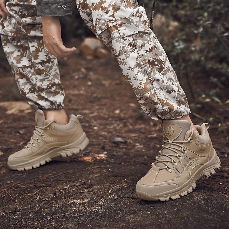 High-quality Mountaineering Boots Non-Slip Training Boots New Desert Hiking Shoes Men's Waterproof Outdoor Male Leather Shoes