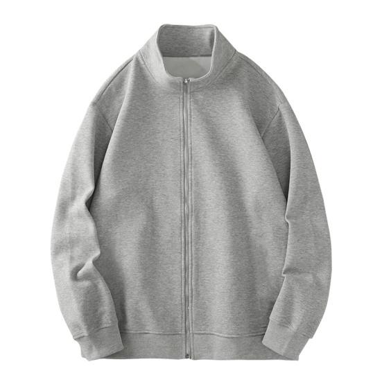 Herren Sportmantel Stehkragen Langarm Reißverschluss Knopfleiste Baseballjacke Einfarbig Loose Fit Laufsport Gym Outwear