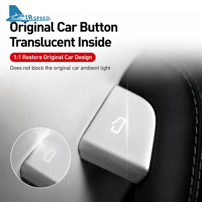 Silver ABS Car Door Switch Patch Trim Cover for Tesla Model 3 Highland 2024-UP Model Y Juniper 2025 2026 2027-UP Car Accessories