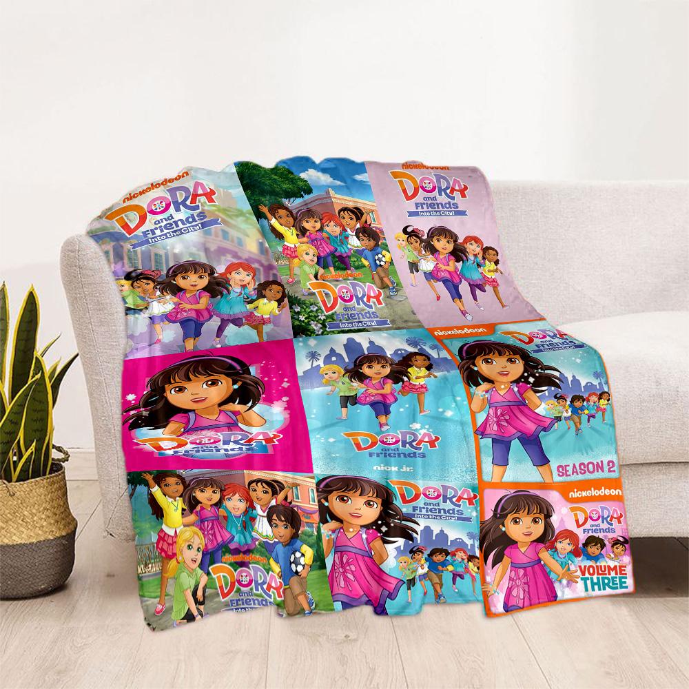 Dora Explorer Blanket Warmthful Decor Perfect for Sofa Office Bed Four Seasons Universal Digital Print Ideal Gift for Friends Family Couples Picnic