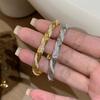 Creative Design Silver 925 Woven Spiral Bracelet Luxury Diamond Inlay Bangles for Women Exquisite Fashion Style Jewelry