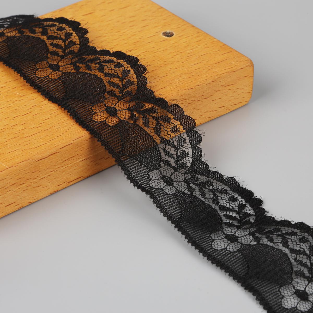 

Кружевная бейка для декора - 4,5 м чёрный