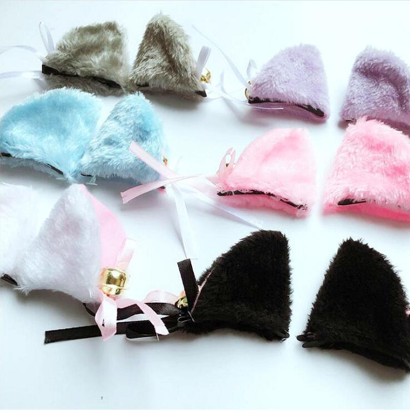 1 Pair Sweet Bell Cat Ears Hair Clip Women for Cosplay Anime Costume Halloween Birthday Party Girl Fashion Hairs Accessories