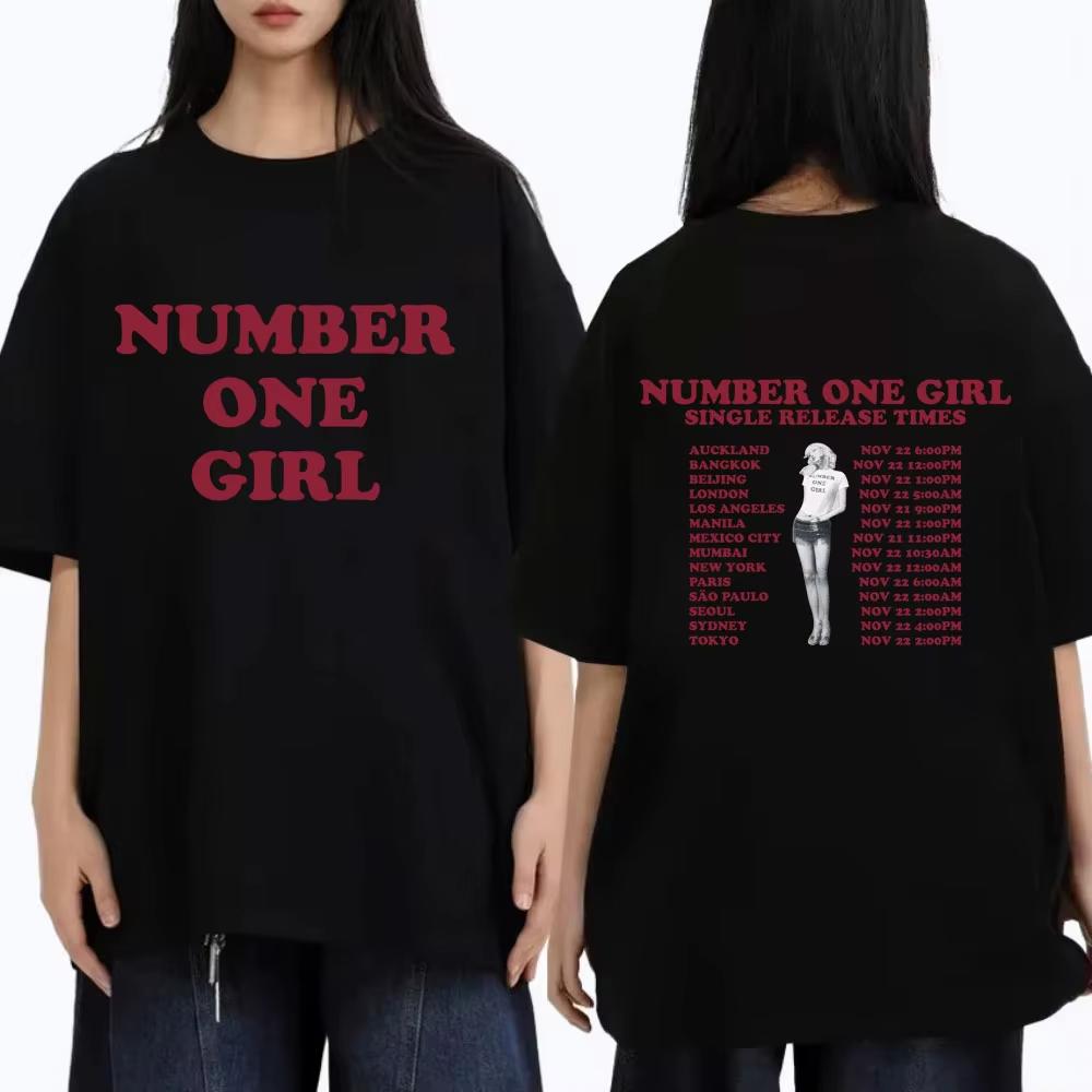 Rosé Number One Girl 2025 T-shirt Men Women Korean Fashion Trend T Shirts Unisex Casual Cotton Crewneck T-shirts Fans Gift
