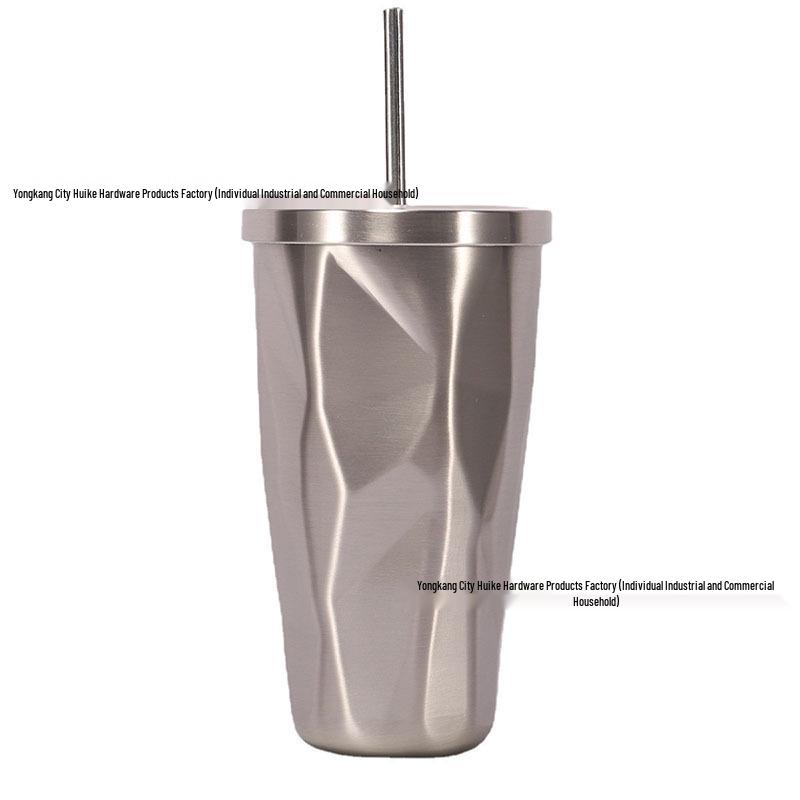 Gradient Double-Layer Insulated Straw Water Cup with Large Capacity