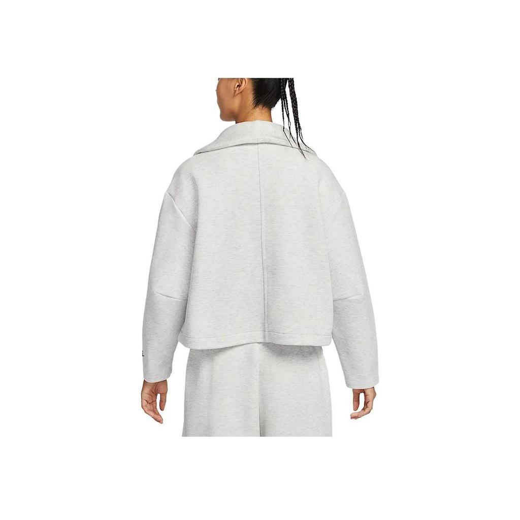 Nike Sportswear Tech Fleece Stylish Versatile Comfortable Long Sleeve Jacket Women Jackets White HJ0970-013