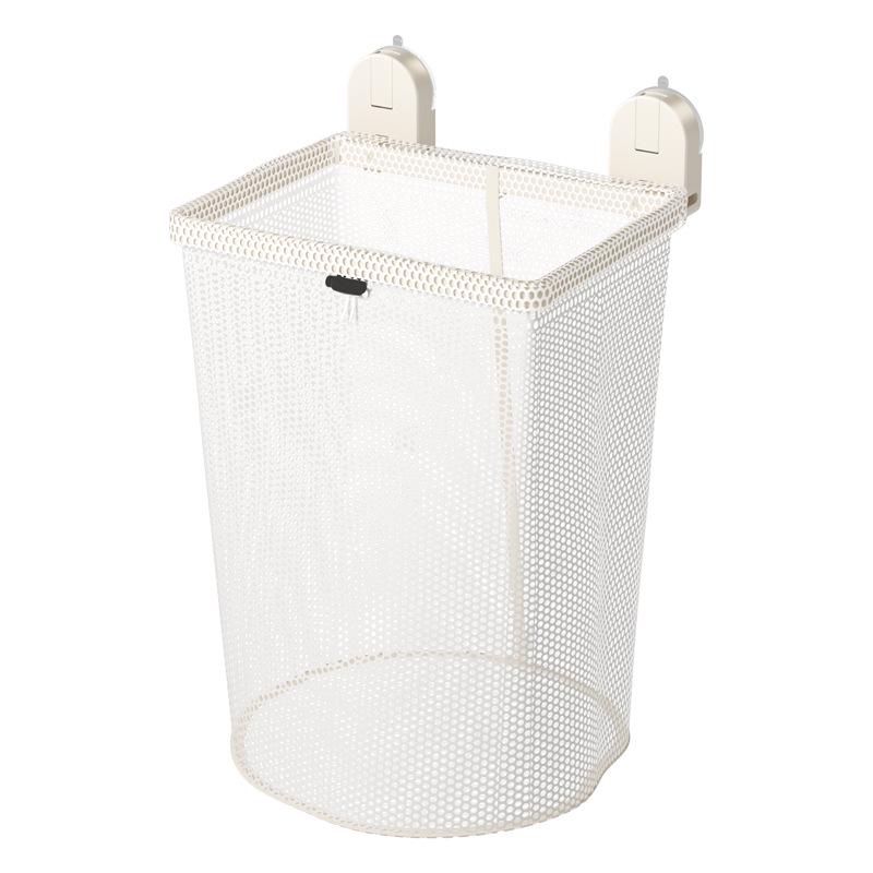 Wall-Mounted Foldable Suction Cup Laundry Basket for Bathroom or Toilet.