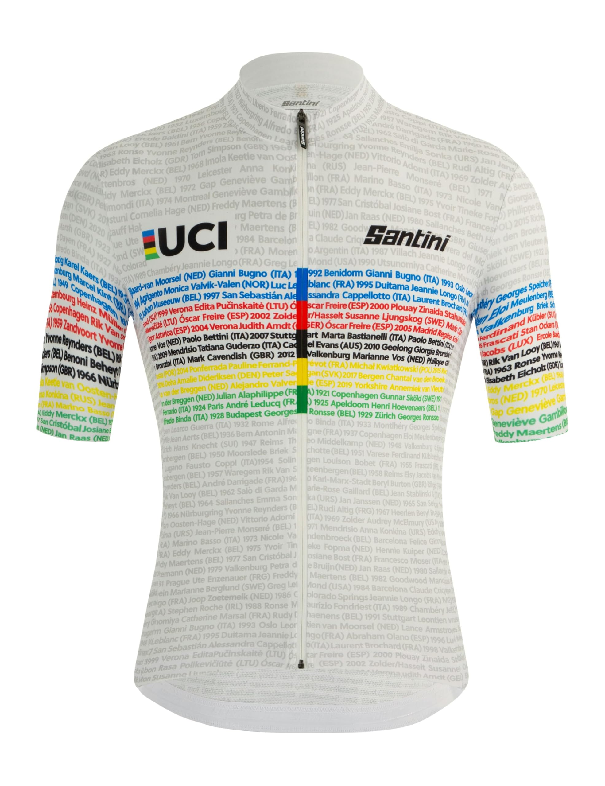 

Santini Men s UCI World Cycling Jersey, White, Arc en Ciel