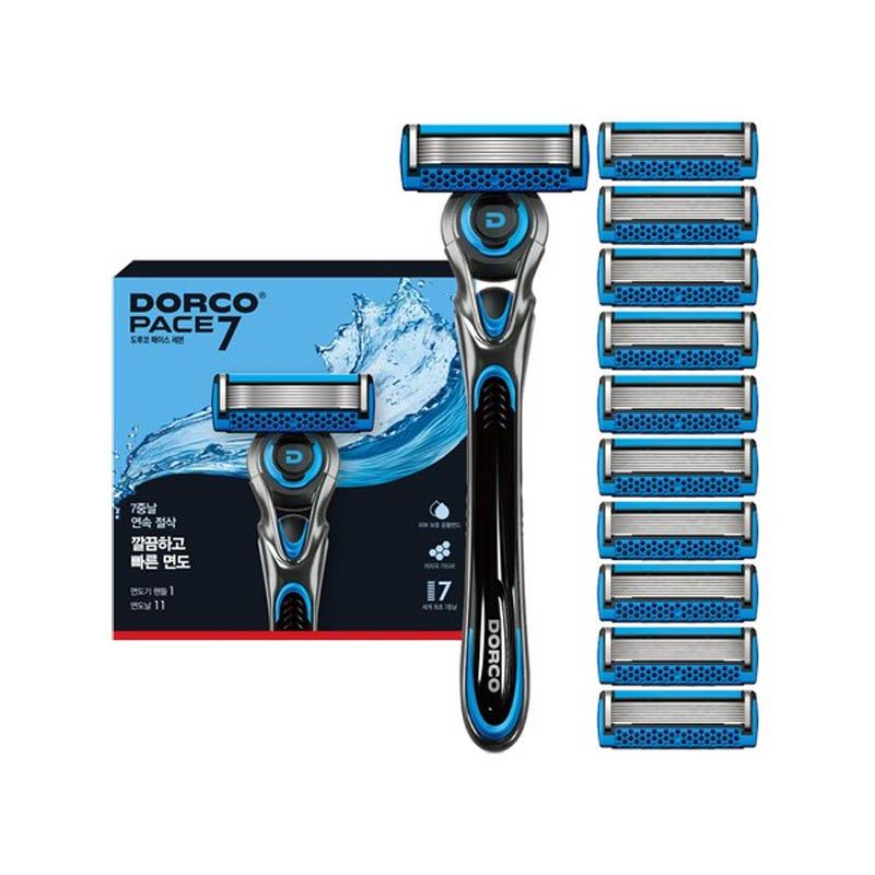 DORCO PACE7 II FRESH Scheermes Set, 1 Handvat + 11 Mesjes Handle × 1 + Blades × 11