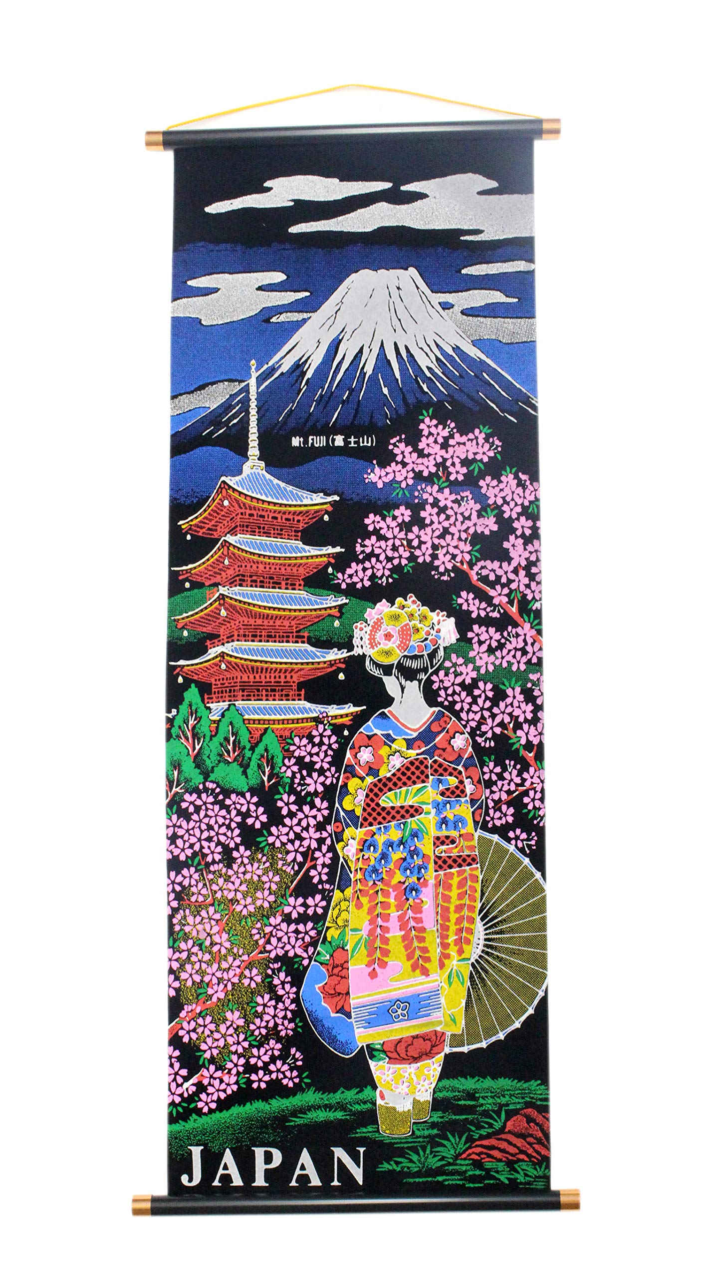 

Castle Enterprise New Japanese Souvenir Hanging Scroll, Sakura Maiko, Medium (84cm x 33cm), Made in Japan