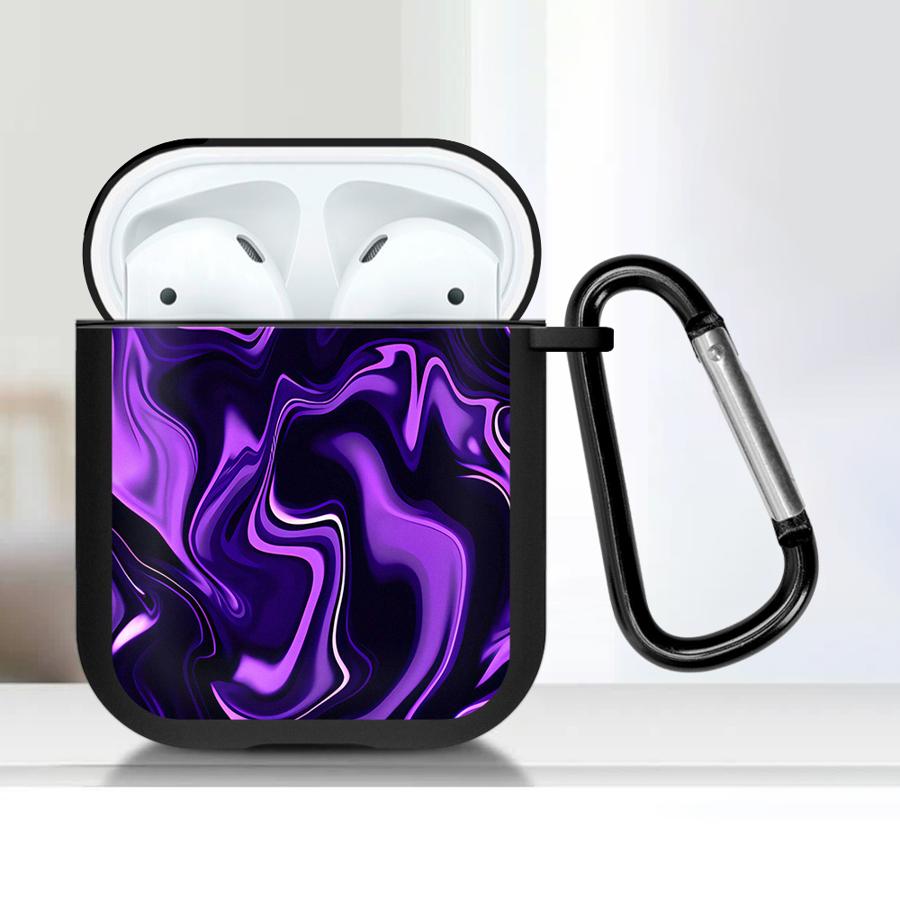 Case For Airpods 3 Pro2 Pro Pro3 2 4 1 Earphone Cases Cover Purple Swirl Abstract Art Paper