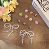New Pearl Crystal Bow Charms for Sneakers - DIY Hand Woven Flower Shoe Laces with Colorful Love Buckle Decorations for Girls