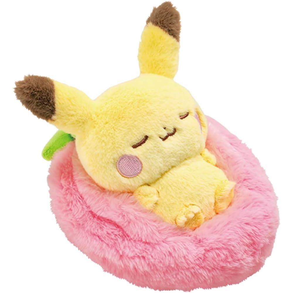 Takara Tomy Pokmon Pokepeace Sleepy Fruit Plush Toy Pikachu 20cm