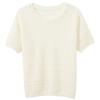 Sancai 2026 Summer Beaded Hollow Knit Short Sleeve Top