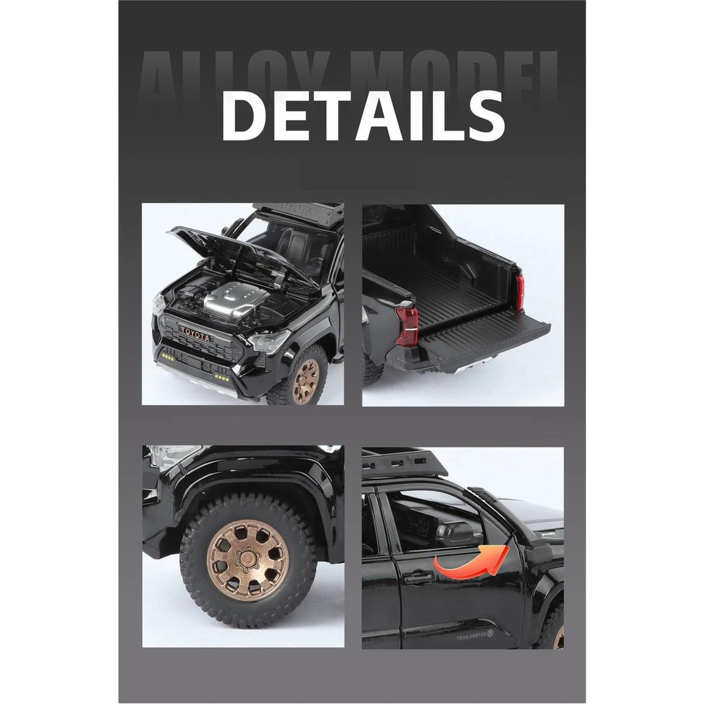 1/24 Toyota Tacoma Picku Wagon Alloy Model Car Toy Diecasts Casting Sound and Light Car Toys for Children Vehicle