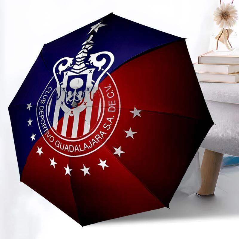 1pc Sturdy 8-Bone Auto Umbrella, Charleston Battery Football Club Umbrella, Digital Printed, Foldable Umbrella for On-the-Go Outdoor Use