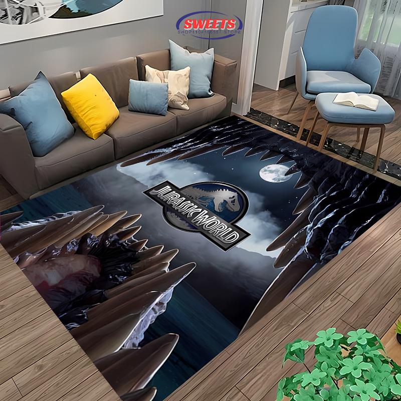 New Shelves ! Classic Jurassic Park Carpet, Living Room Bedroom Office Children's Room of Choice, Non-slip Machine Washable Mat