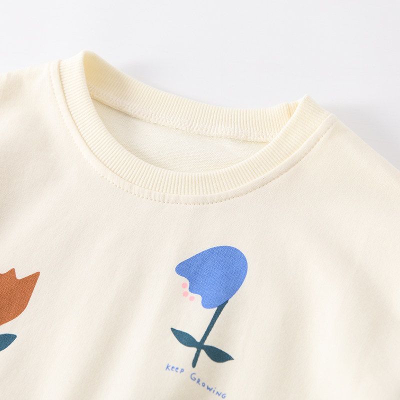 Girls' Sweatshirt Autumn and Winter New Style Good-Looking European and American Children's Long-Sleeved Base Shirt Cute Top for Little Girls