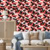Red and Coral Military Camouflage Wallpaper for Living Room and Bedroom 50x1000