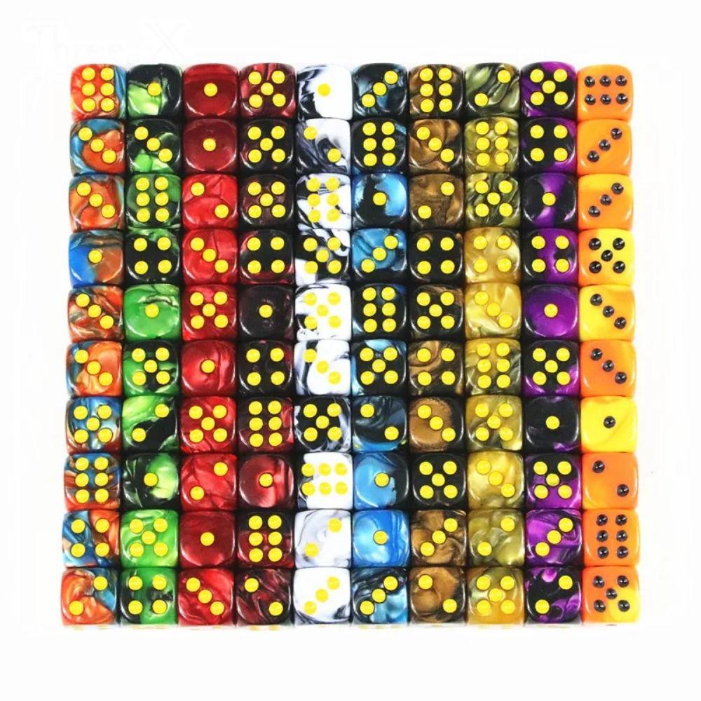 10Pcs/set D6 16mm Colored 6-sided DND Dice Translucent Colors Party Game Polyhedral Dice Role-Playing Acrylic Table Game