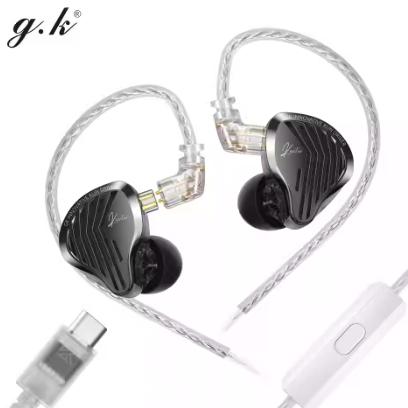 Căști Metalice Hifi Gk Kunten cu Drivere Dinamice, Bas Puternic, cu Cablu Detașabil cu 2 Pini, Cadou pentru Sportivi, Gameri, Iubitori de Muzică