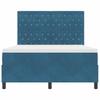 Box Spring Bed with Mattress Dark Blue 160 X 200 Cm Velvet