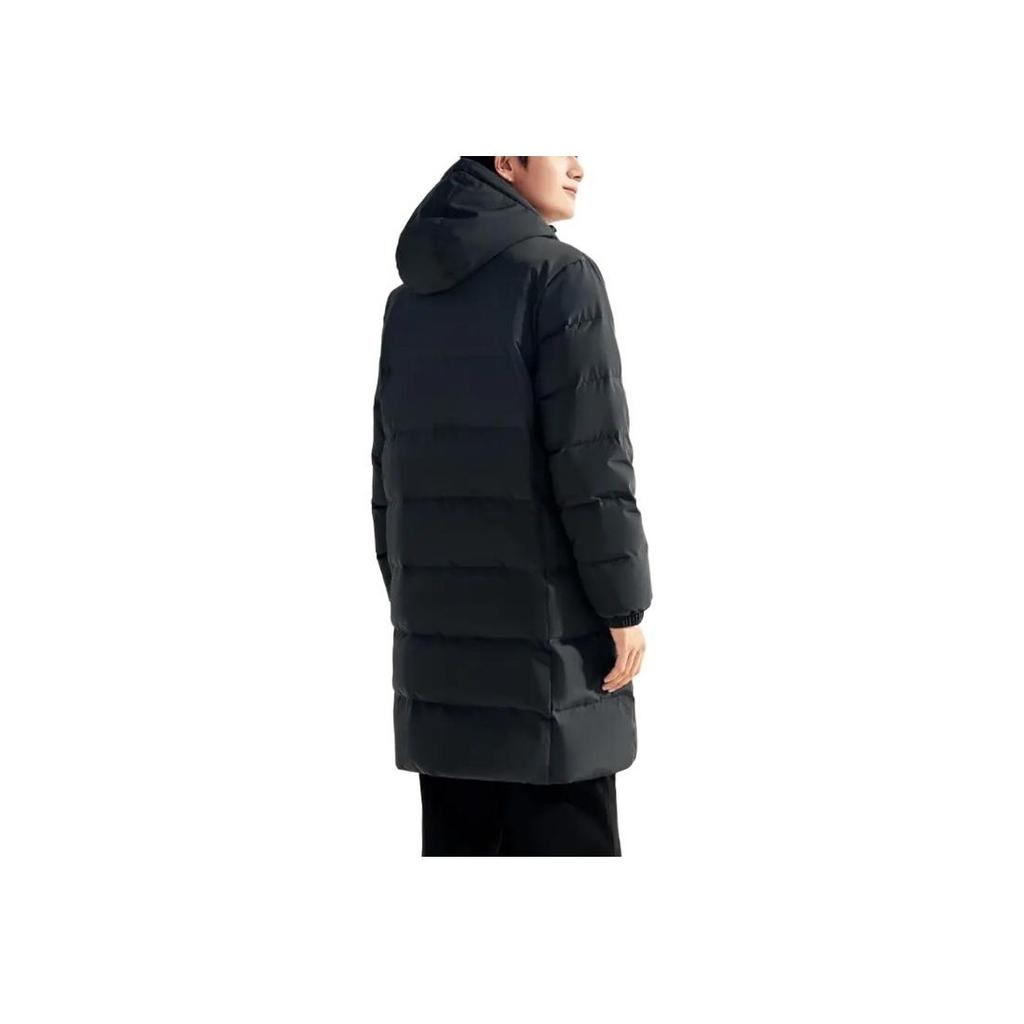 Anta Solid Color Hooded Straight Cut Warm Down Jacket Men Outerwear Black 952348907-3