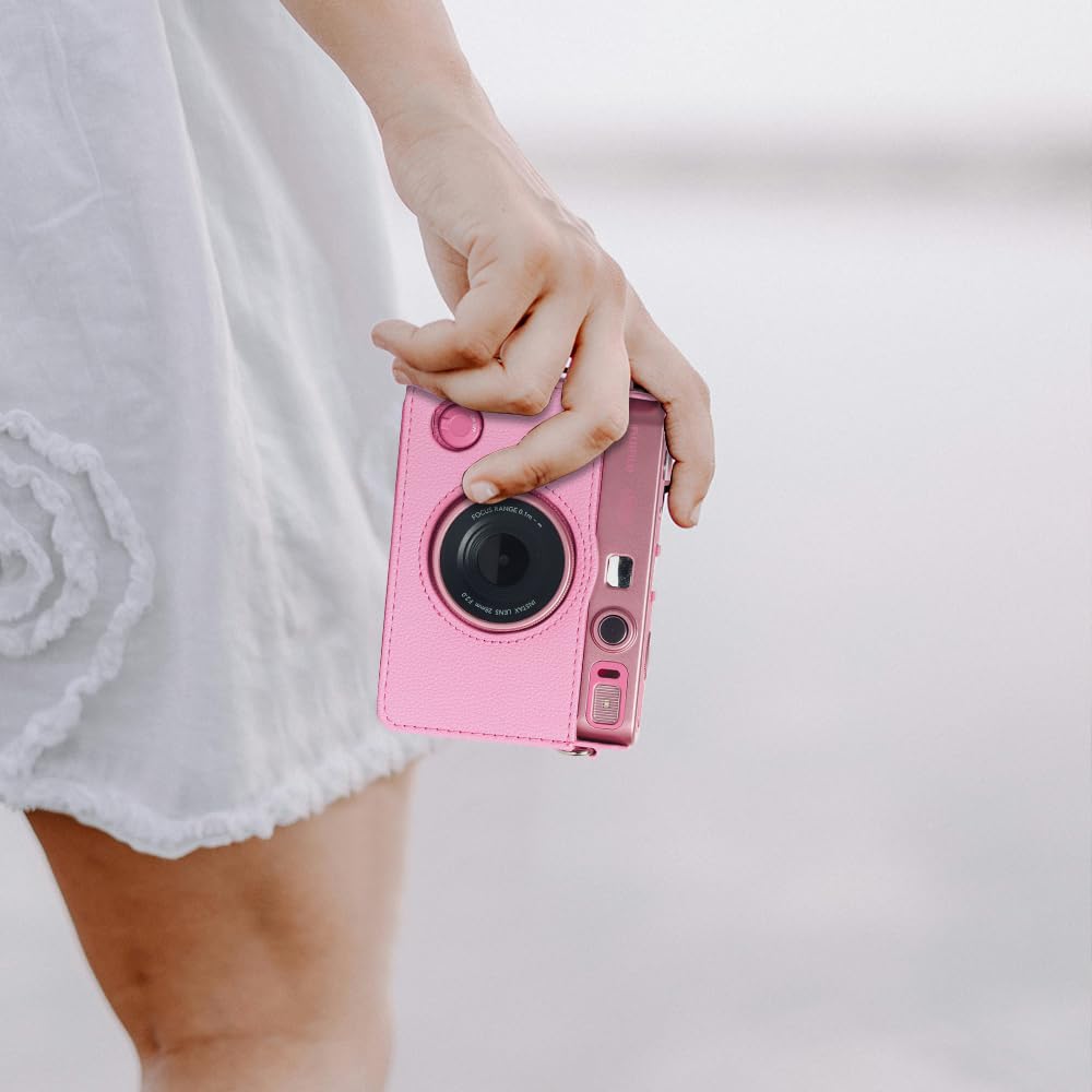Instax Mini Evo Case for Fujifilm Instax Protective Full Scratch Shoulder PU Easy to Easy to Magnetic Snap Film, Cover, Protection, Prevention, Strap,