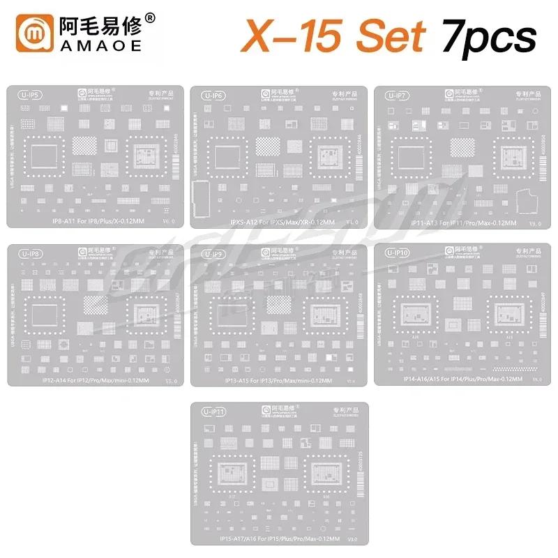 QIANLI MEGA-IDEA Black BGA Reballing Stencil Multifunction Universal Net for iPhone 6-17 Pro Max Planting Tin Steel Mesh Tools