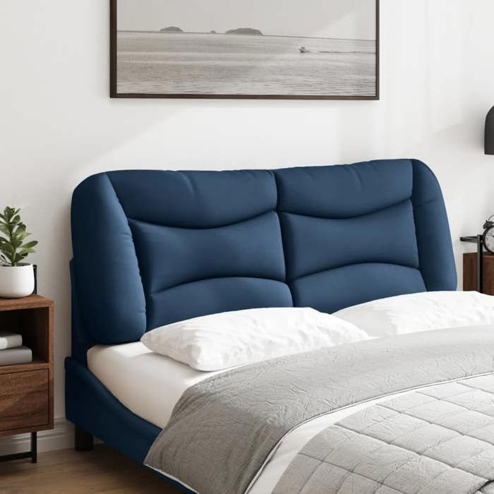 VidaXL Coussin de Tête de Lit, Oreiller de Lecture avec Fermeture à Glissière, Coussin de Lecture pour Lit Chambre, Bleu 140 374582