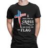 Novelty Stand For The Flag Kneel For The Cross T-Shirt Men Pure Cotton T Shirt Veteran's Day Short Sleeve Tee Shirt Merchandise