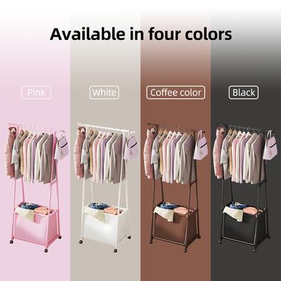 Clothes Rack with Large Storage Bag Removable Clothes Organizer Stand On Wheels 2-in-1 Freestanding