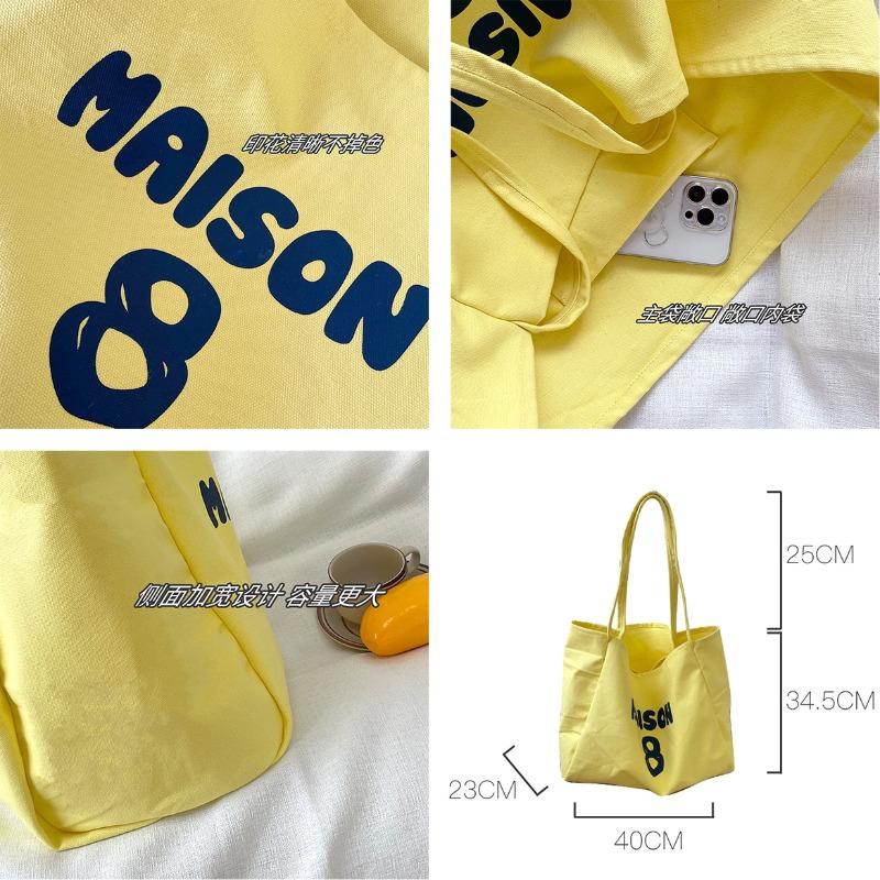 Thickened large capacity tote bag lazy wind shoulder canvas bag big red simple letter student canvas bag