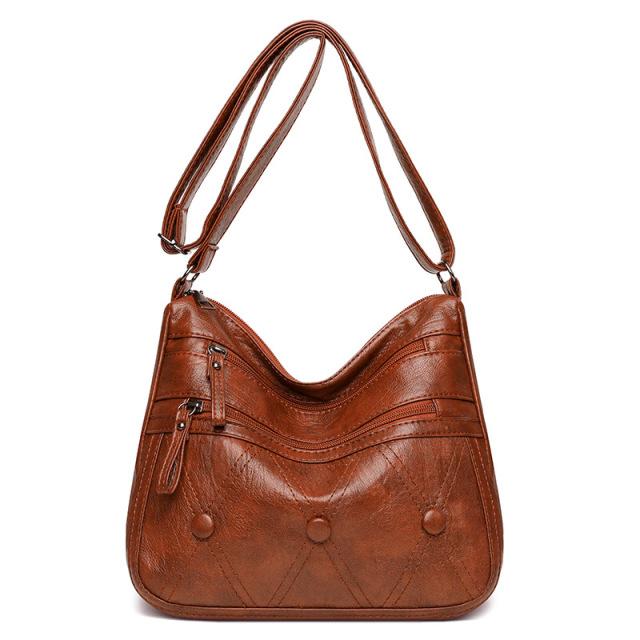 PU kožená taška přes rameno Ženy Kauzální Luxusní kabelky a peněženky Dámská Designová taška Hobos Malá značka Crossbody kabelky
