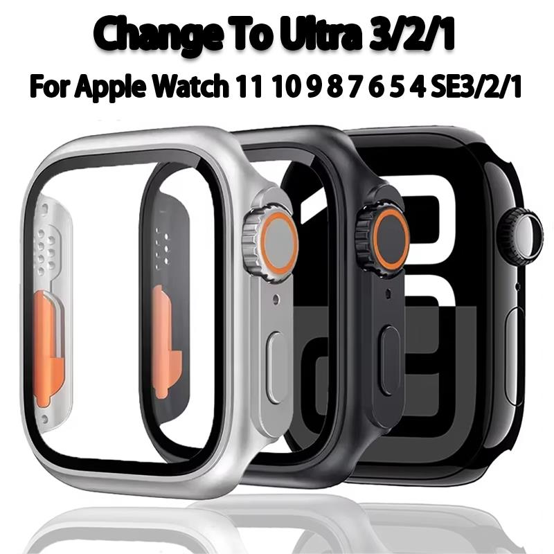 Glas+Hülle Für Apple Watch 11 10 46mm 42mm 9 8 7 45mm 41mm Displayschutz Change Ultra 3/2/1 Stoßfänger Abdeckung iWatch 6 5 4 SE3/2/1 7
