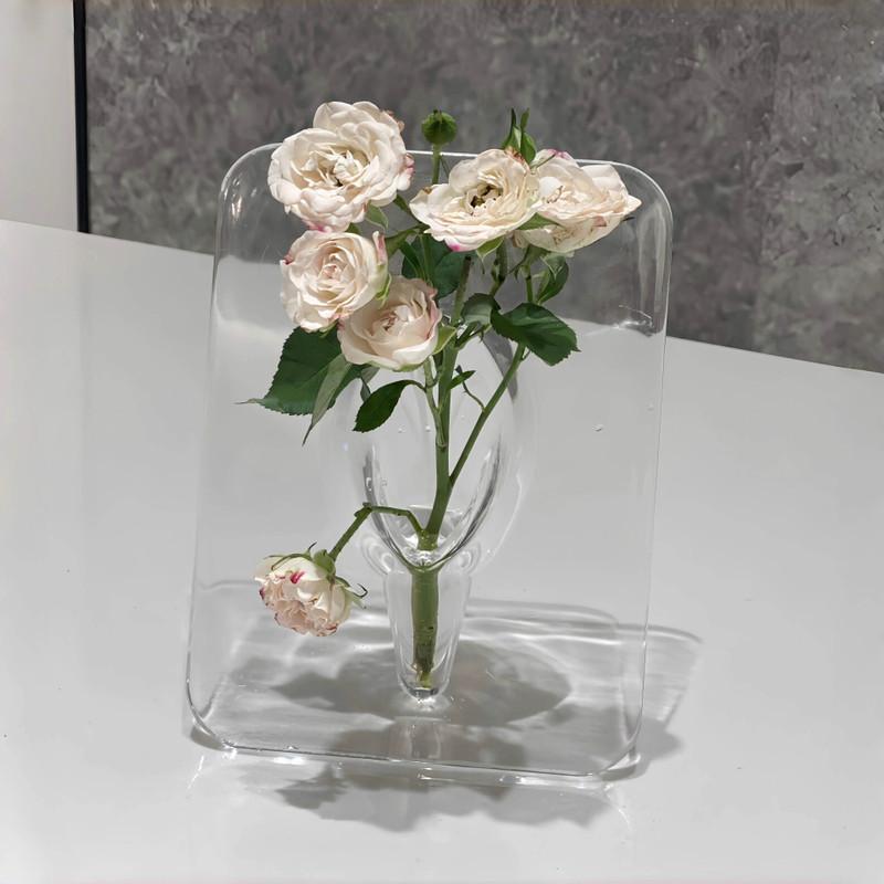Decorative Acrylic Transparent Vase for Modern Home Tabletop Living Room Desktop Display