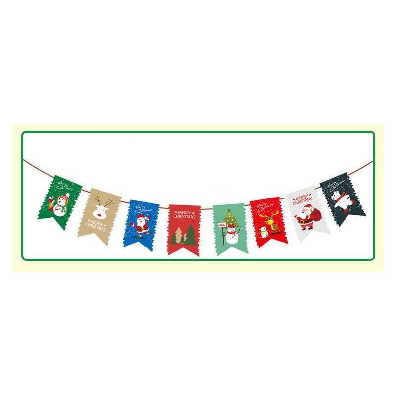 

Paper Christmas Flag Elk Old Man Hanging Mall Hotel Atmospheres Decorations Style E