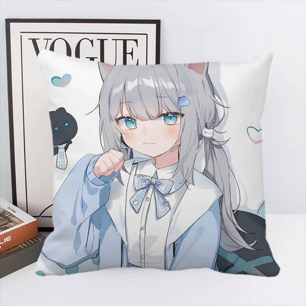 Cute NNachoneko Anime Girl Pillow Case Square Pillow Bedroom Sofa Leisure Comfort Cushion Car Home Decoration