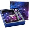 CAGIE Starry Constellation Lock Diary Set Gift Box with Pen & Tapes Secret Diary with Lock for Kids Girls Women Purple Journal Kit with Lock for