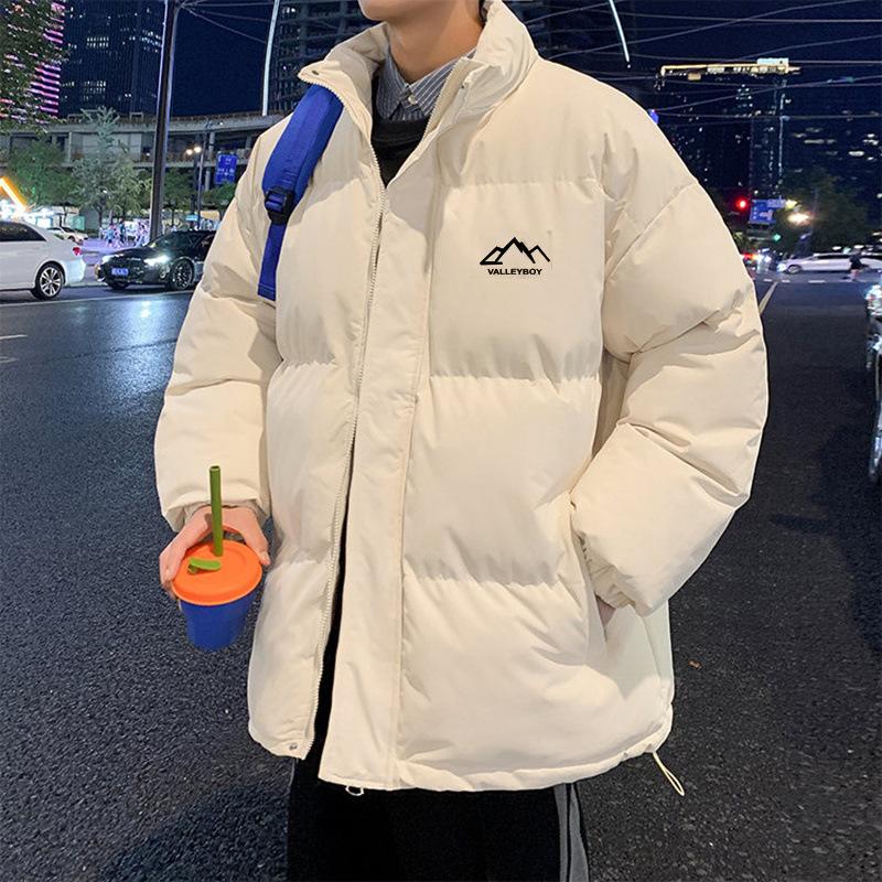 Casual High Collar Winter New Style Thickened Warm Windproof Couple Down Jacket Men's Jacket Loose Bread Coat Trendy