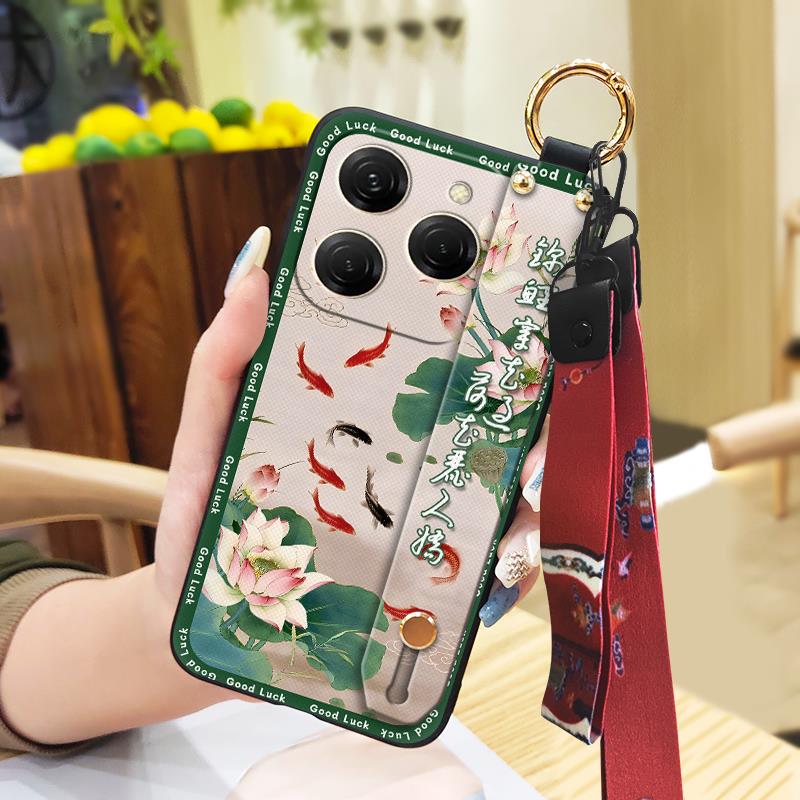Durable Back Cover Phone Case For Tecno Spark20 Pro/KJ6 Shockproof Waterproof Fashion Ring Phone Holder Chinese style
