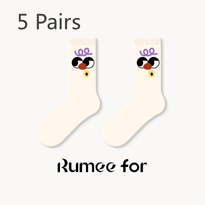 

5 пар новых женских весенне-летних впитывающих пот дезодорирующих носков без косточек с милым забавным рисунком 5 Pairs