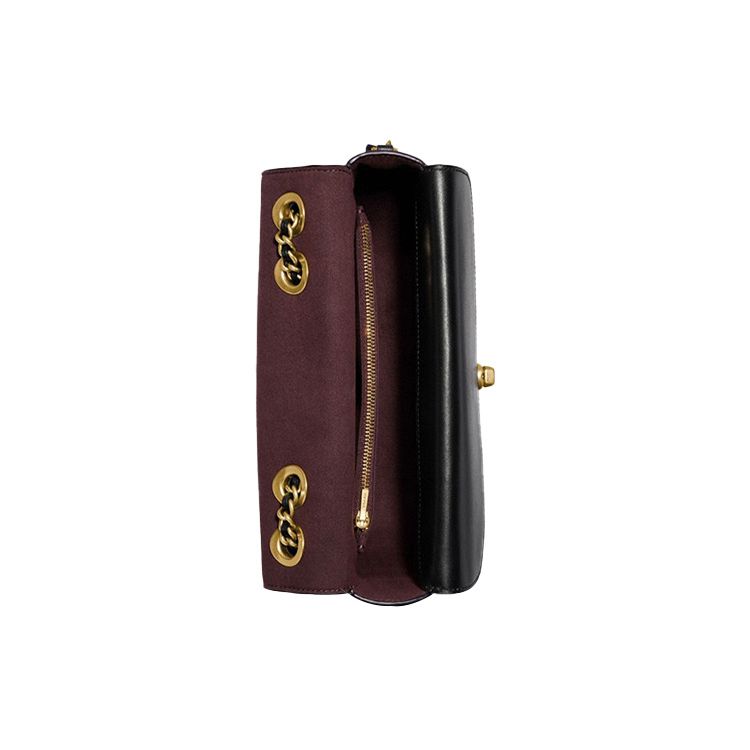 Coach Madison 23 Glatte Kette Klappe Leder Kleine Schulter Crossbody Tasche Damen Taschen Schwarz 5211-B4BK