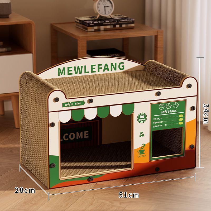 Прочный двуслойный гофрированный диван-когтеточка для кошек